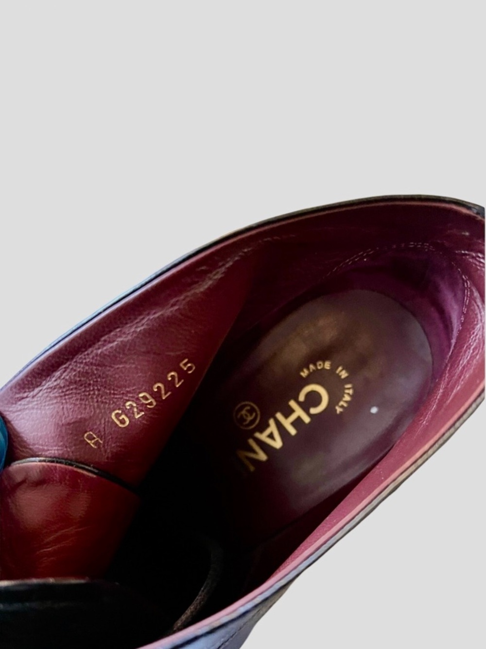 CHANEL Black Leather Logo Heel Lace-Up Platform Ankle Boots - Picture 6 of 15